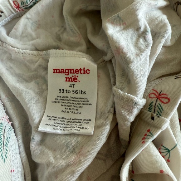 Magnetic Me Green and Cream Christmas Pajama Set Bamboo - Picture 2 of 2